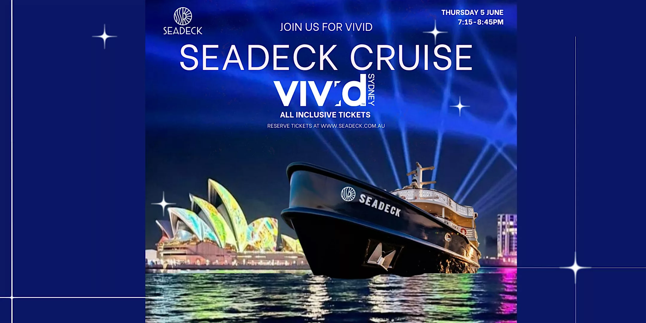 VIVID FIREWORKS CRUISE ON BOARD SEADECK! - Thursday 5th June 2025